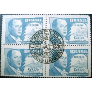 Imagem da quadra de selos postais do Brasil de 1948 Presidente Battle Berres MCC