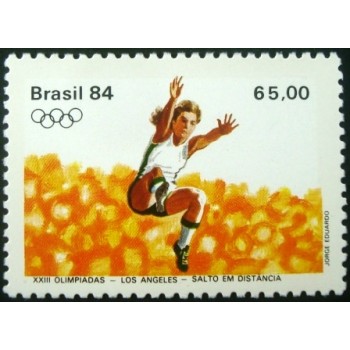 Imagem do selo postal do Brasil de 1984 
 Salto à Distância anunciado M