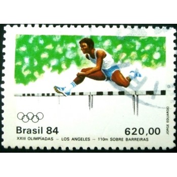 Imagem similar à do selo postal do Brasil de 1984 110m com Barreiras U anunciado