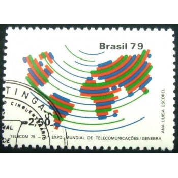 Imagem do selo postal do Brasil de 1979 TELECOM 79 MCC
