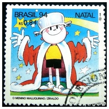 Imagem do selo postal do Brasil de 1994 Menino Maluquinho MCC anunciado