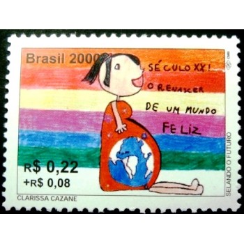 Imagem do selo postal do Brasil de 2000 Gestante M anunciado