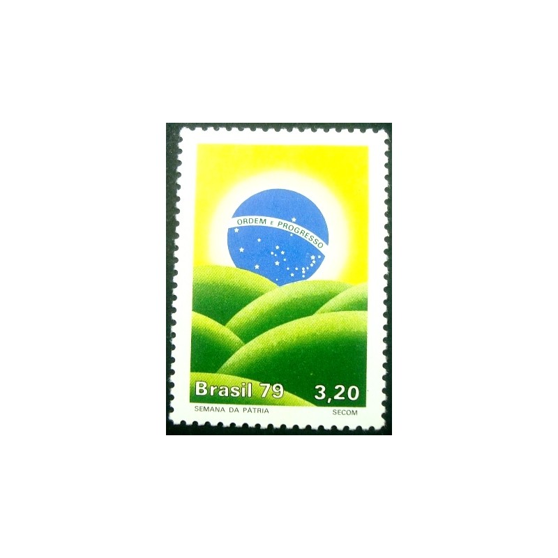 Imagem do selo postal do Brasil de 1979 - Semana da Pátria  N anunciado