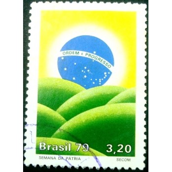 Imagem similar à do selo postal do Brasil de 1979 Semana da Pátria U anunciado