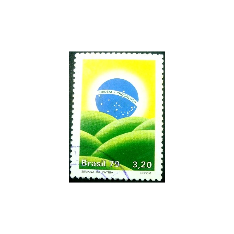 Imagem similar à do selo postal do Brasil de 1979 Semana da Pátria U anunciado