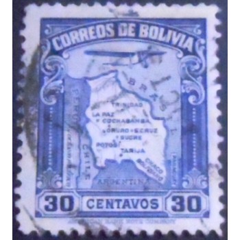 Selo postal da Bolívia de 1935 Map 30