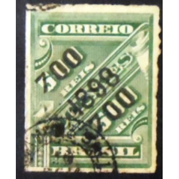 Imagem do selo postal do Brasil de 1899  Jornal sobrestampado 700/500 2 anunciado