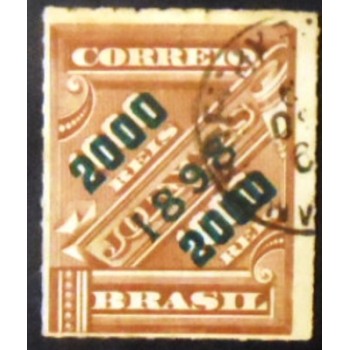 Imagem do selo postal do Brasil de 1898 Jornal sobrestampado 2000 U1 anunciado