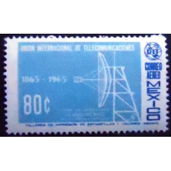Imagem do selo postal do México de 1965 Centenary of ITU Microwave Tower