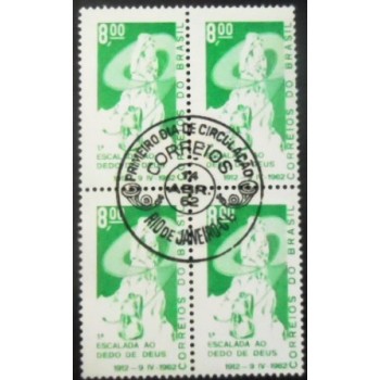 Imagem da quadra de selos postais de 1962 Dedo de Deus M1D anunciada