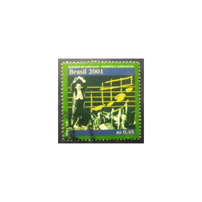 Imagem do selo postal do Brasil de 2001 Eleazar de Carvalho MCC anunciado