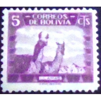 Selo postal da Bolívia de 1939 Llama