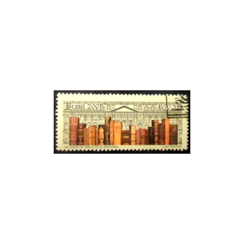 Imagem do selo postal do Brasil de 2001 Biblioteca Nacional MCC