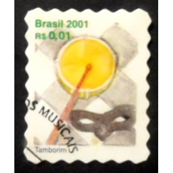 Imagem do selo postal do Brasil de 2001 Tamborim MCC