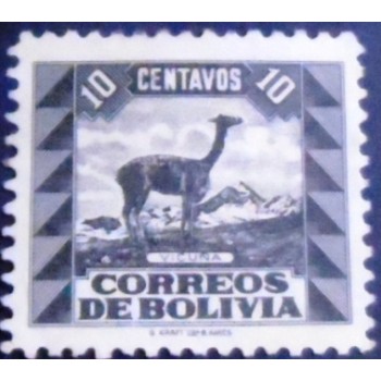 Selo postal da Bolívia de 1939 Vicuña