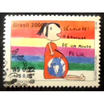 Selo postal do Brasil de 2000 Gestante MCC