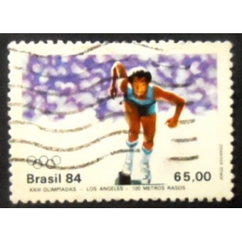 Imagem similar à do selo postal do Brasil de 1984 100m Rasos U