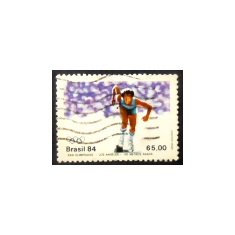 Imagem similar à do selo postal do Brasil de 1984 100m Rasos U