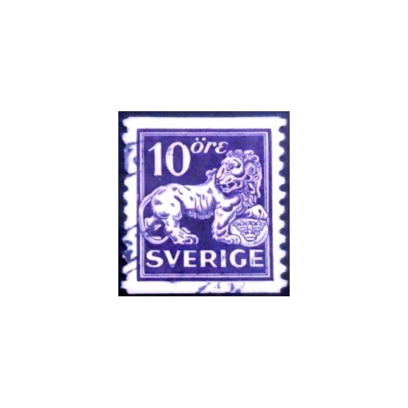 Imagem similar à do selo postal da Suécia de 1925 Standing Lion 10 anunciado