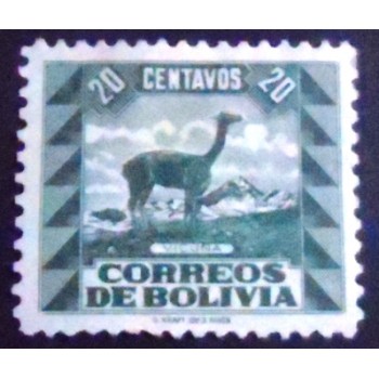 Selo postal da Bolívia de 1939 Vicugna