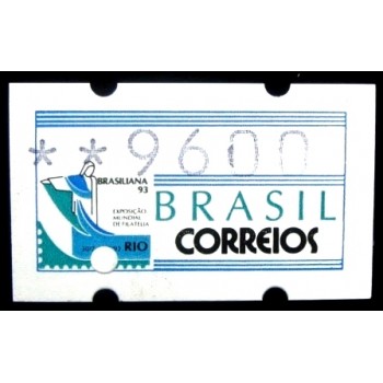 Imagem do selo semiautomato Brasil 1993 Cristo Redentor 9600 M anunciado