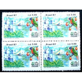 Imagem da quadra de selos comemorativos do Brasil de 1987 Monumentos M