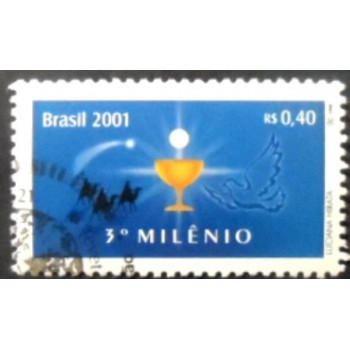 Imagem do selo postal do Brasil de 2001 Novo Milênio Cristão MCC