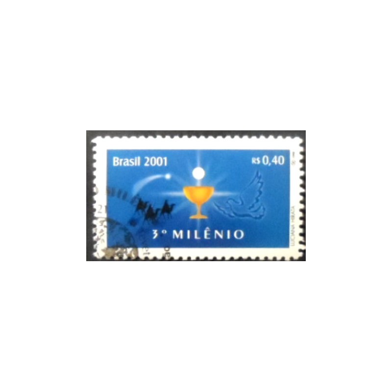 Imagem do selo postal do Brasil de 2001 Novo Milênio Cristão MCC