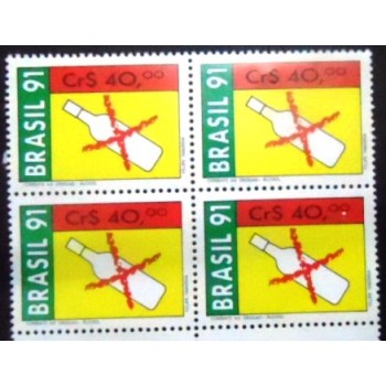 Imagem da quadra postal de 1991 Combate as Drogas - Álcool M