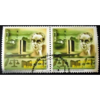 Imagem do par de selos postais do Brasil de 2001 Pedro Aleixo MCC