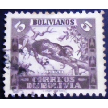 Selo postal da Bolívia de 1939 Jaguar 5