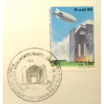 Imagem do FDC Oficial nº 414 de 1986 Aeroporto Bartolomeu Gusmão detalhe