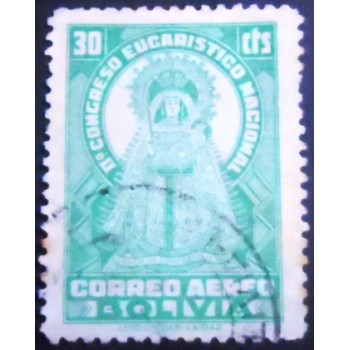 Selo postal da Bolívia de 1939 Madonna of Copacabana