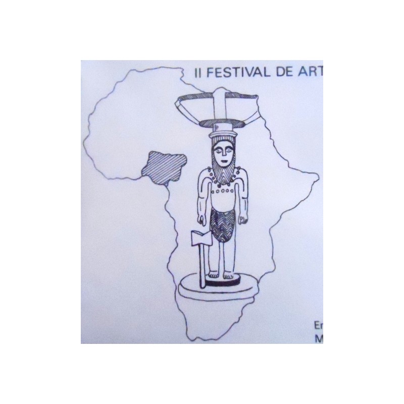 Imagem do FDC Oficial de 1977 nº 112 Cultura Negra e Africana 7241 detalhe 2