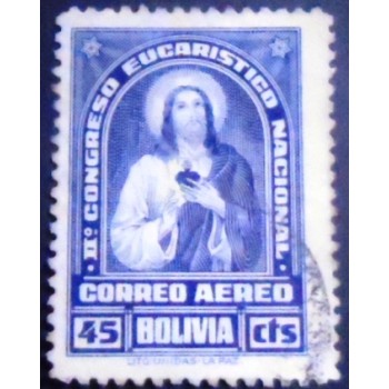 Selo postal da Bolívia de 1939 Jesus Christ