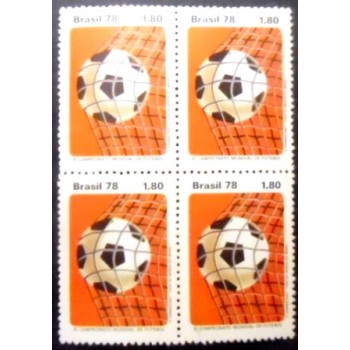 Imagem da quadra de selos do Brasil de 1978 - Bola na Rede M