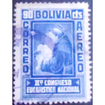 Selo postal da Bolívia de 1939 St. Anthony Padua 90