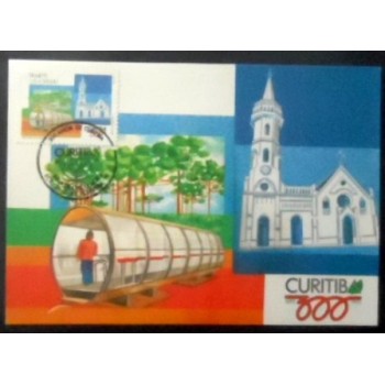 Imagem do Máximo postal do Brasil de 1993 300 Anos de Curitiba anunciado