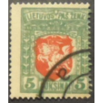 Imagem do selo postal da Lituânia de 1919 The fourth edition of Berlin U