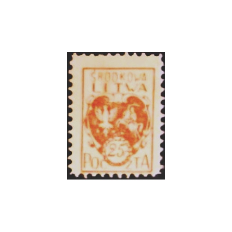 Imagem do selo postal Lituânia Central de 1920 The coat of arms 25 M