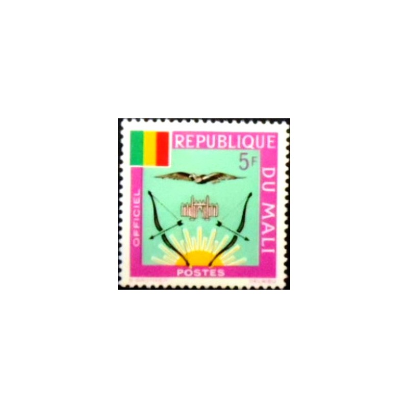 Imagem do selo postal do Mali de 1964 Mali Coat of Arms 5 M