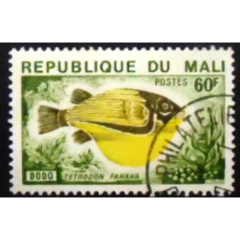 Imagem do selo postal do Mali de 1975 Fahaka Puffer MCC