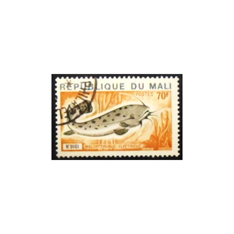Imagem do selo postal do Mali de 1975 Electric Catfish MCC