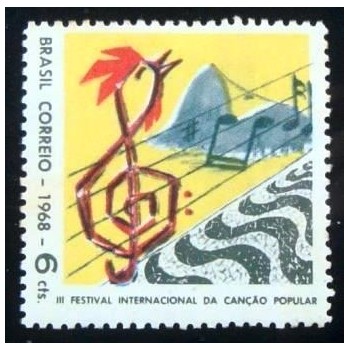 Imagem do selo postal do Brasil de 1968 Festival da Canção N