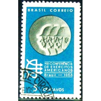 Imagem do selo postal do Brasil de 1968 Exércitos Americanos NCC