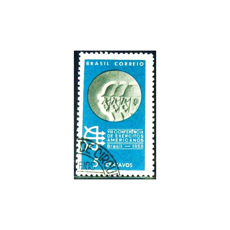 Imagem do selo postal do Brasil de 1968 Exércitos Americanos NCC