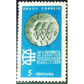 Imagem do selo postal do Brasil de 1968 Exércitos Americanos U