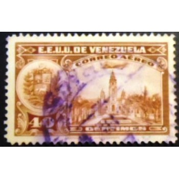 Imagem do selo postal da Venezuela de 1939 Oil Derricks U