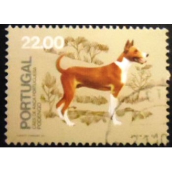 Imagem do selo postal de Portugal de 1981 Podengo (Canis lupus familiaris)