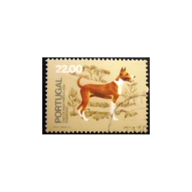 Imagem do selo postal de Portugal de 1981 Podengo (Canis lupus familiaris)